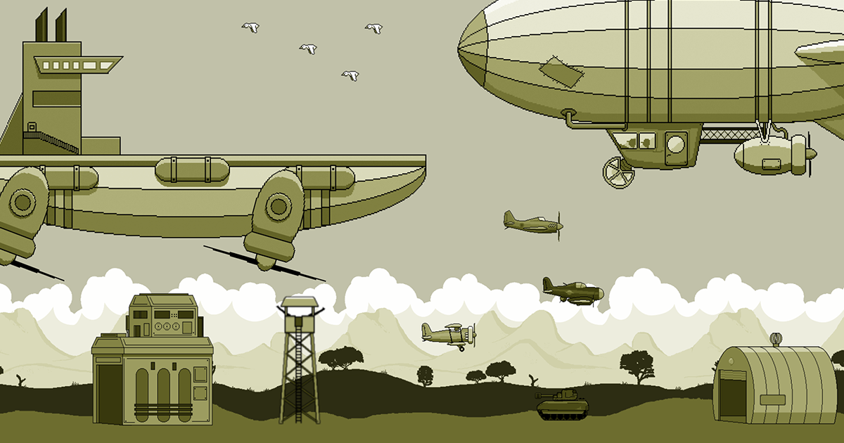 2D War Machines! - Pixel Art Sprites In Monochrome Style | 2D Characters